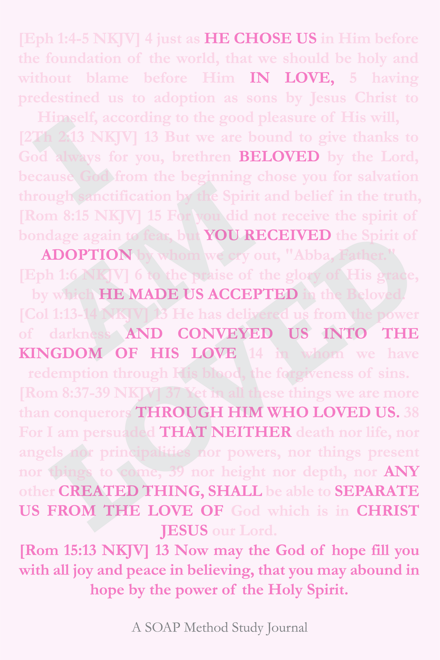 I am Loved: Women's Daily Bible Study SOAP Method and Prayer Journal (110 days)